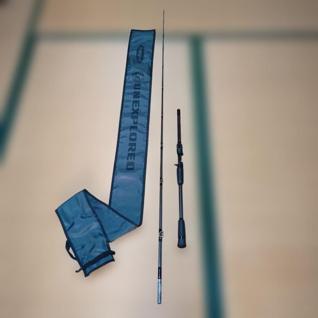 UNEXPLORED バスロッド カーボン製 ロッドケース付き　ジャンク品