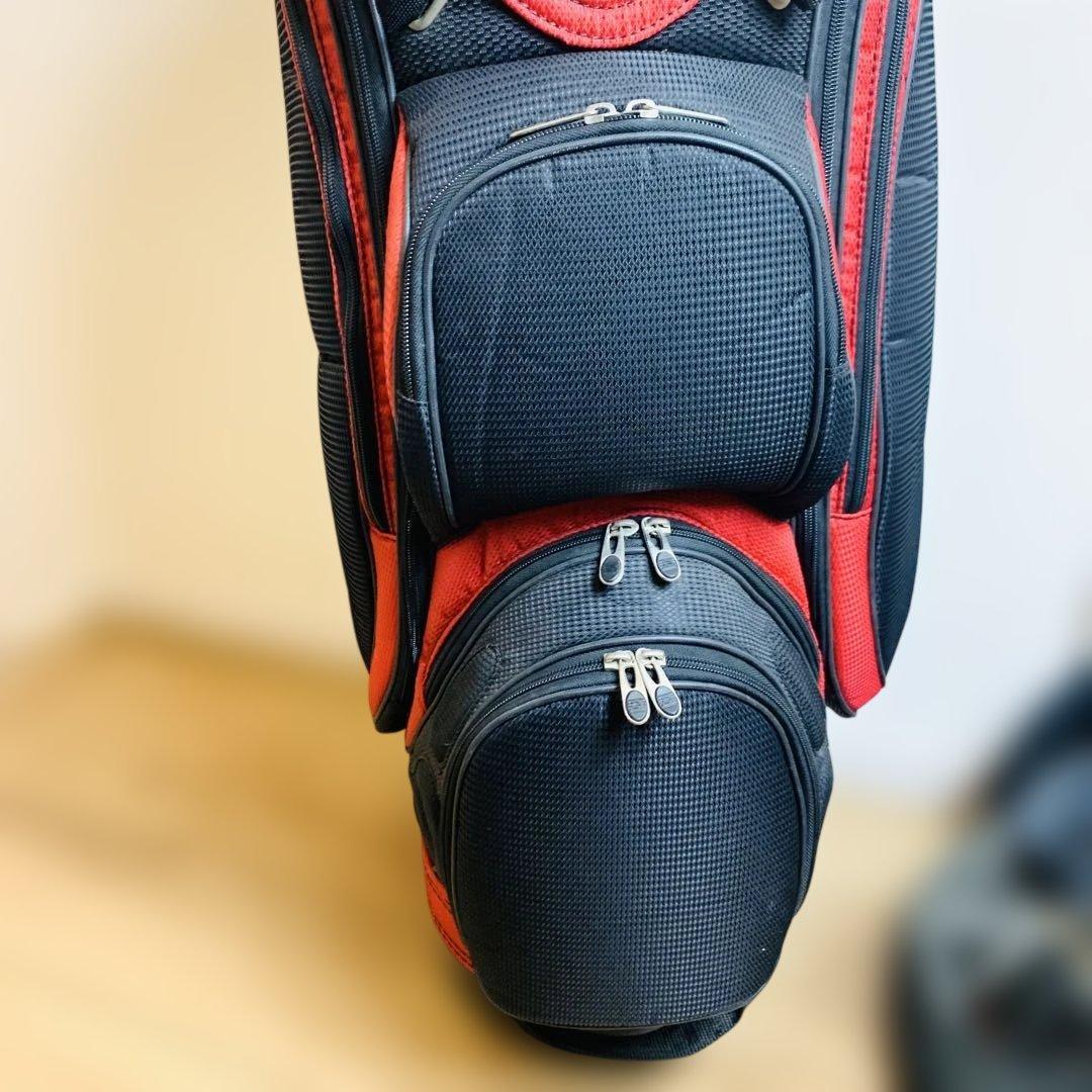 BURTON バートン ゴルフ キャディバッグ フード付き レッド ブラック