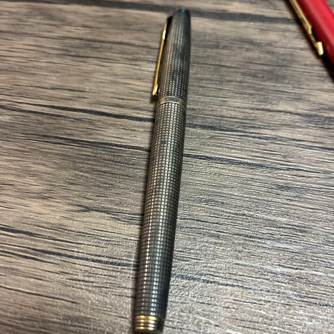 PARKER 万年筆スターリングシルバー初期型とマッドレッドの万年筆セット14k