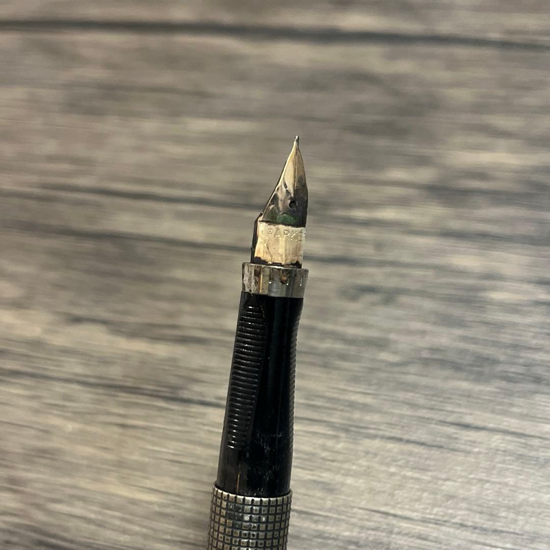 PARKER 万年筆スターリングシルバー初期型とマッドレッドの万年筆セット14k