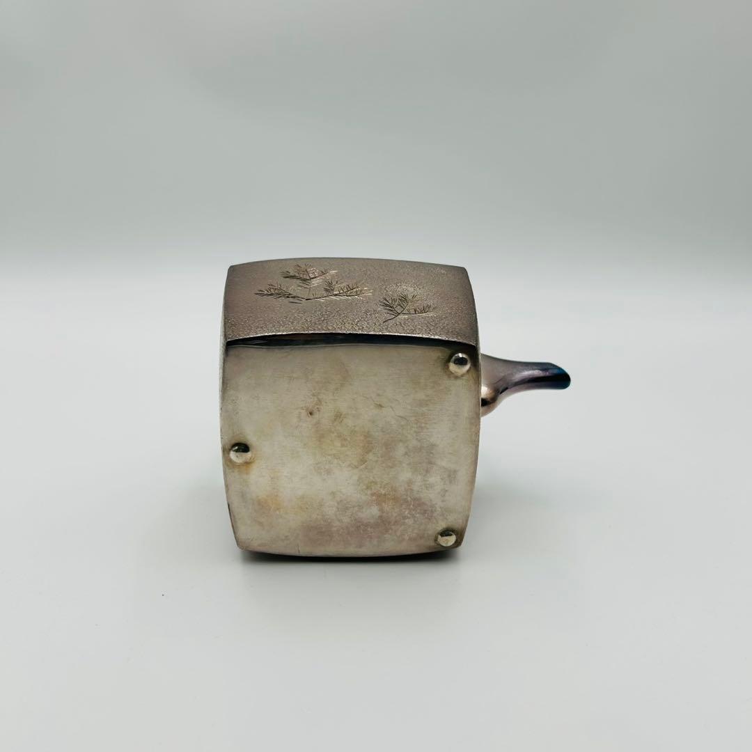 【錺師　中川浄益　南鐐四方銚子　表千家即中斎書付】重さ419g 茶道具 急須