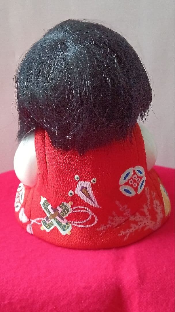 三越製　稚児御所人形　雛持　手書きの宝尽くしのお着物　立雛を持って　雛祭り