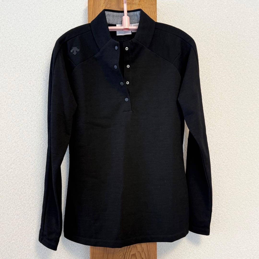 DESCENTE デサントゴルフ 長袖 ポロシャツ　ブラック