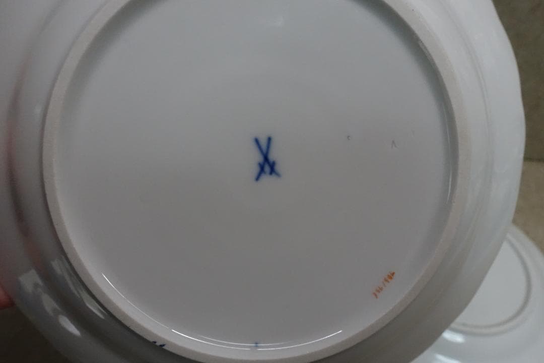 マイセン ピンクローズ 金彩プレートペア