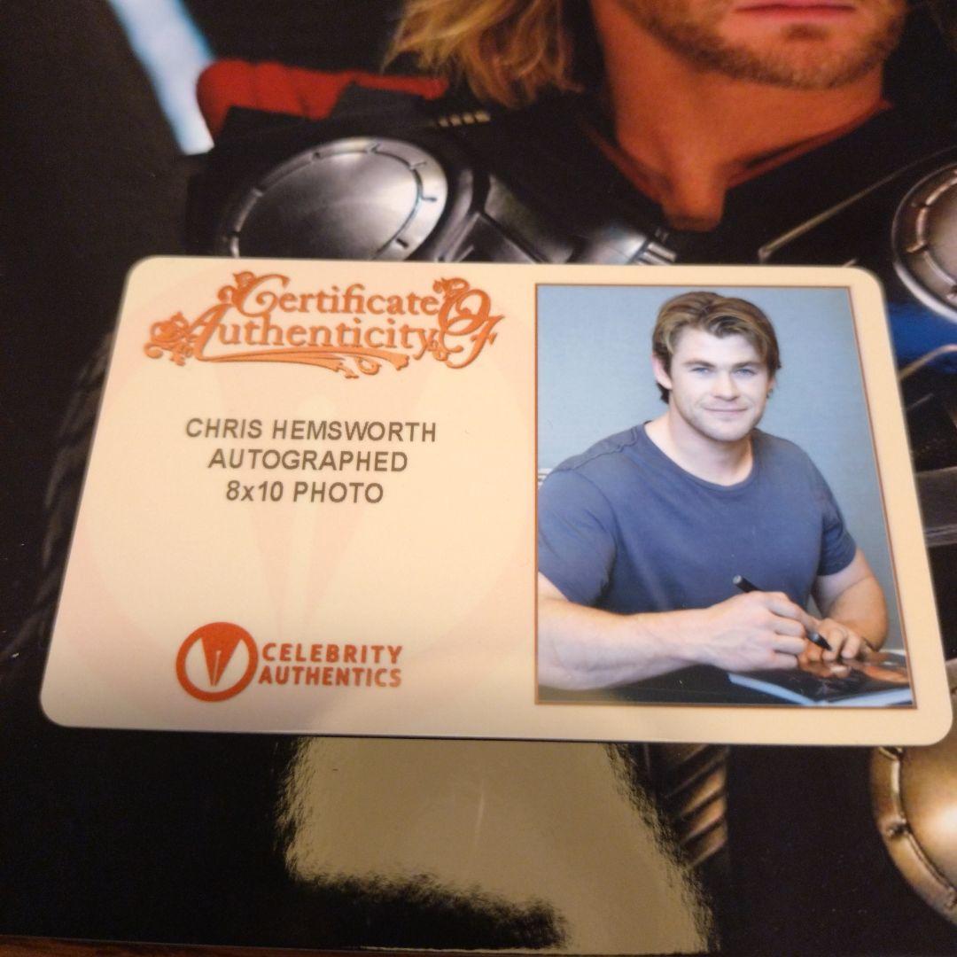 クリスヘムズワース　サイン　オートグラフ　マイティソー　8×10 インチ