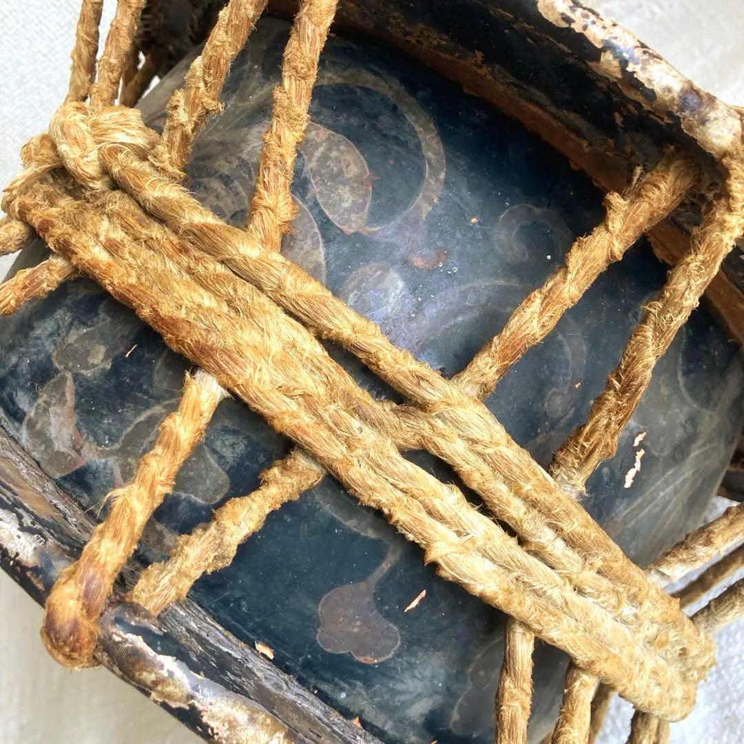 和太鼓　締太鼓　蒔絵胴　アンティーク　骨董