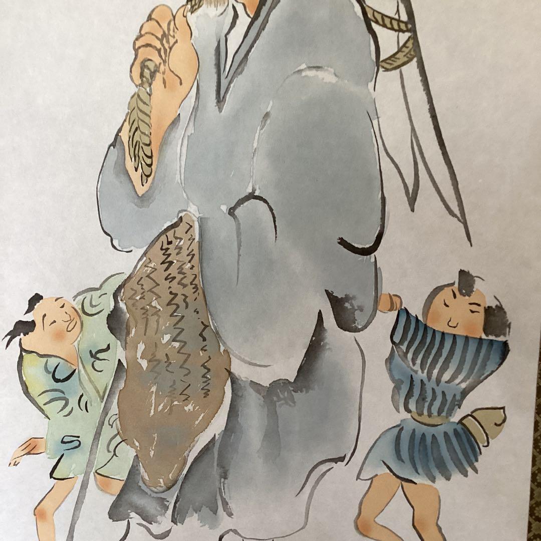 《貴　堂　筆》　　絹本画讃　【　良　寛　図　】　自題箱　タトウ箱　　537