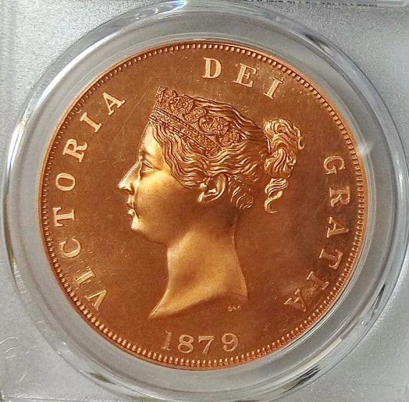 1879 イギリス ビクトリア シールド 赤銅貨 PCGS PR67RD CAM