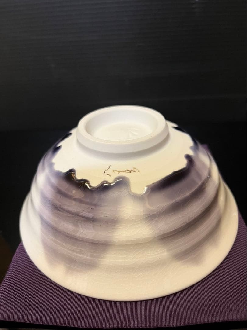 四代徳田八十吉　「淡墨桜」　茶碗