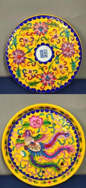 明代成化年間の金細工細工に宝石象嵌を施した茶器セット