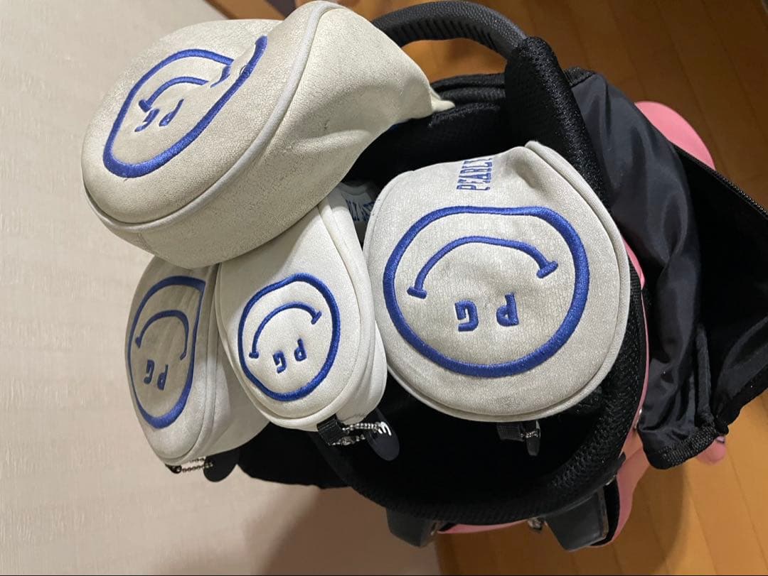 PEARLY GATES キャディバッグ 89 ピンクとヘッドカバー4個