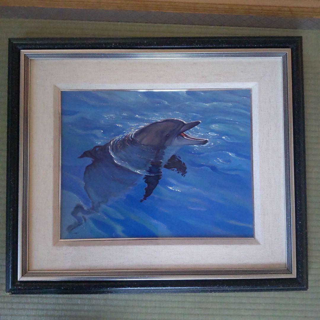 チャールズ・リン・ブラッグ　イルカ　油彩　8号