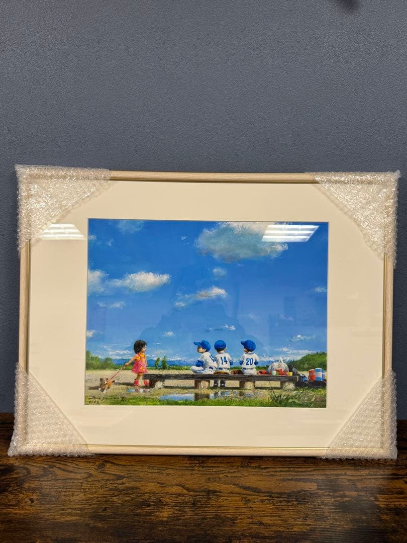 櫻井幸雄　ピンクの雨ぐつ　 絵画　 絵