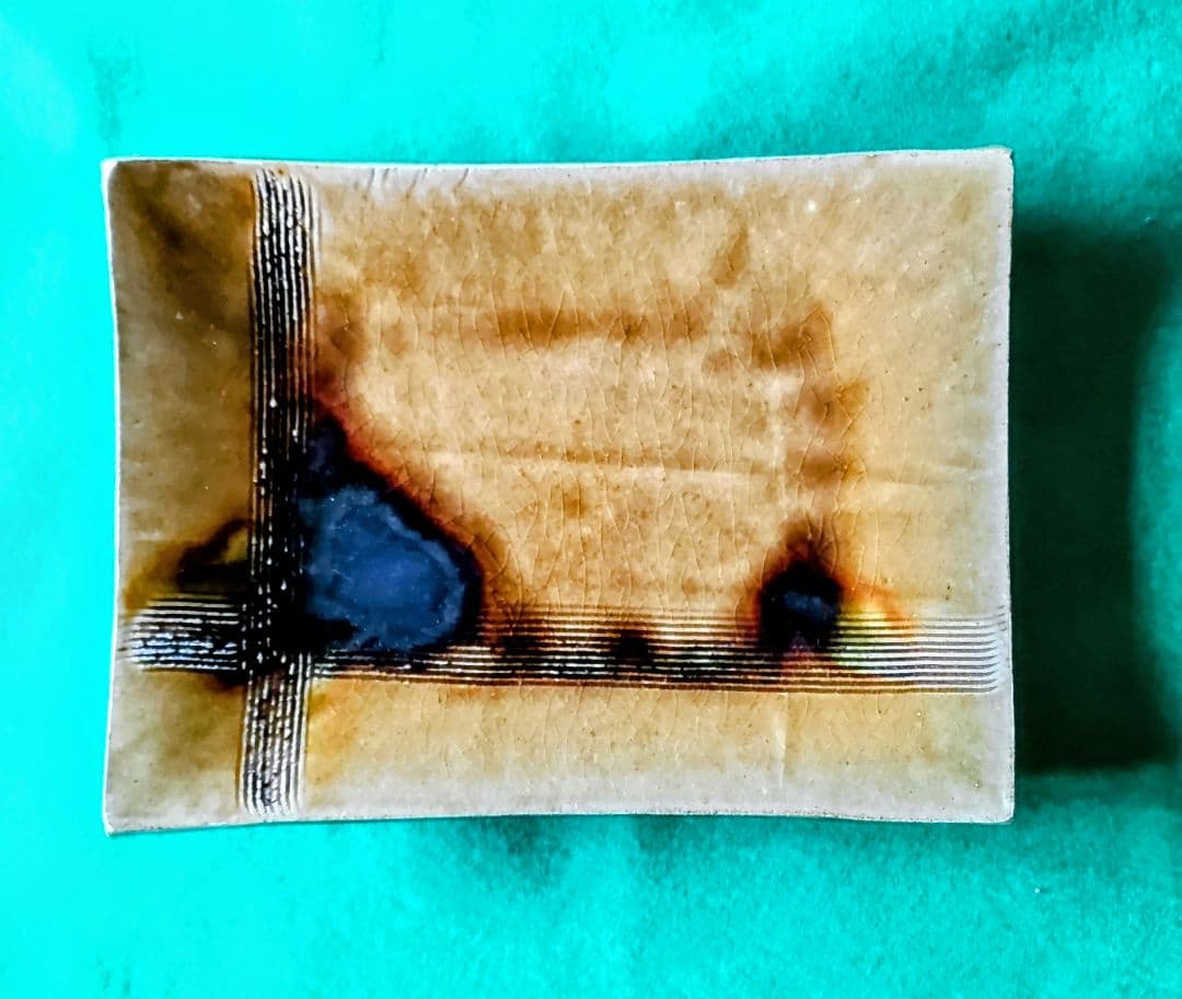 赤津焼陶器皿 木箱付き（加藤春鼎作）