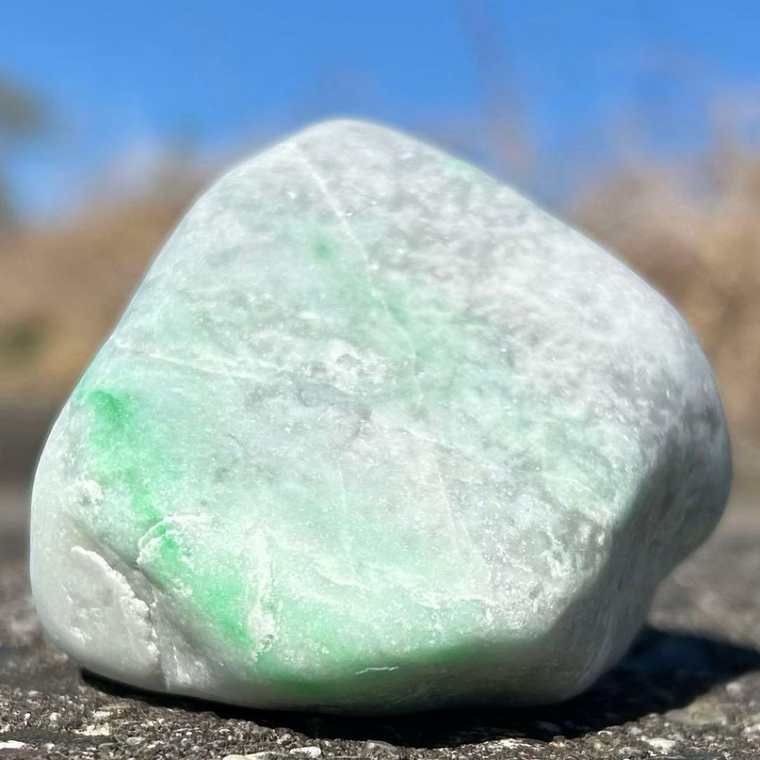 専用【プレミアム翡翠】糸魚川翡翠　ロウカン質 翡翠　白×翠　原石　426.2ｇ