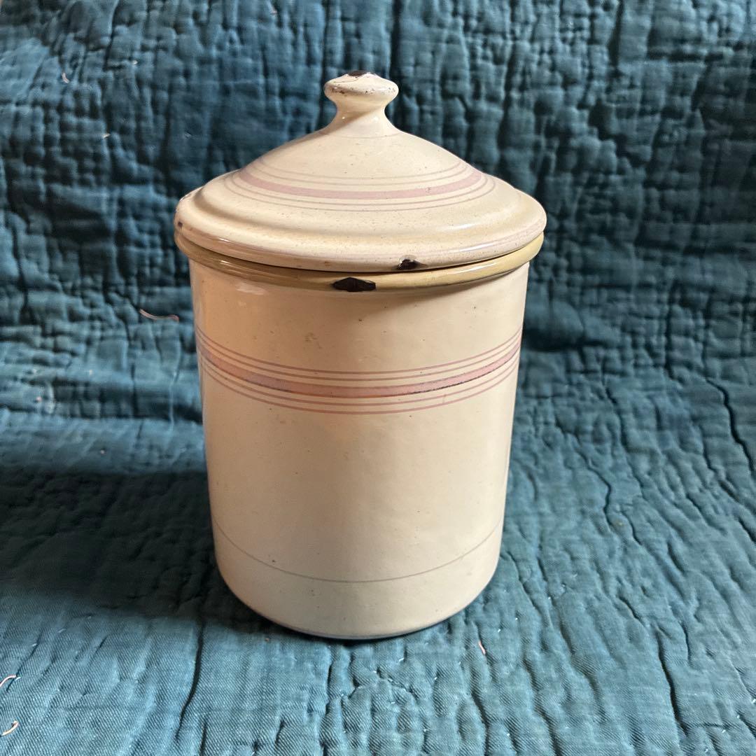 フランス　アンティーク　JAPY ホーロー　キャニスター