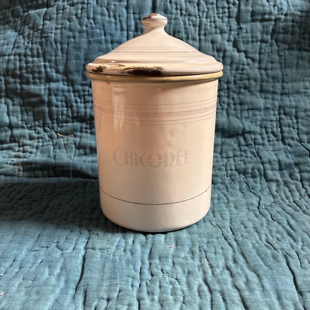 フランス　アンティーク　JAPY ホーロー　キャニスター