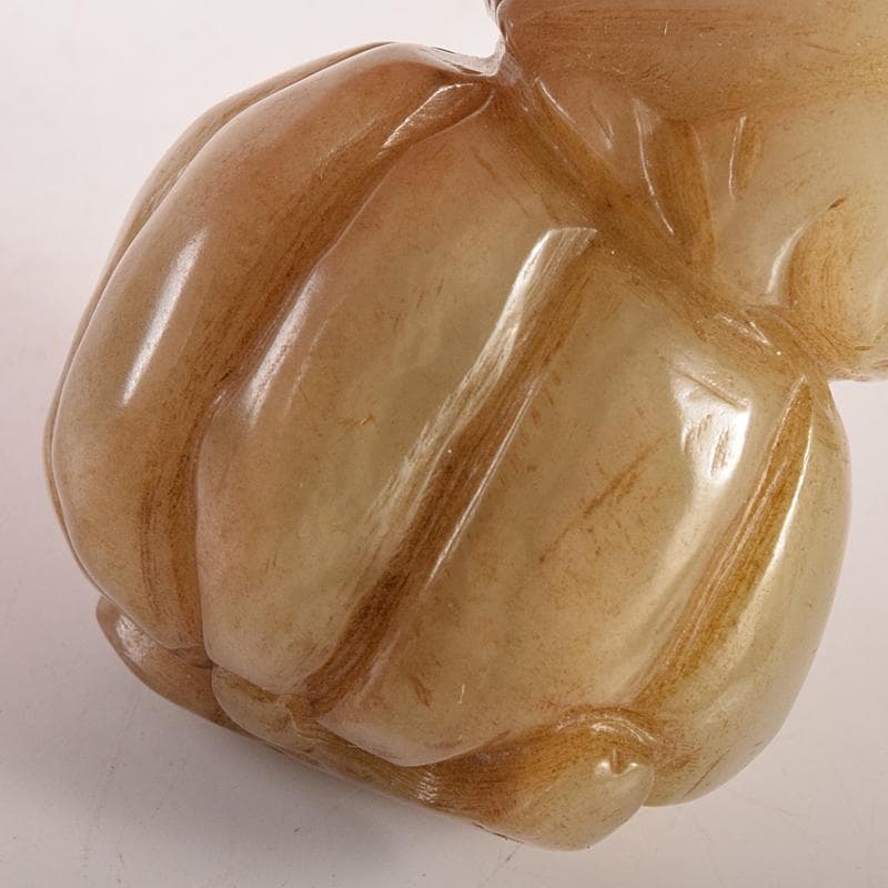 中国　玉石彫刻　寿老人　根付　C　7930E