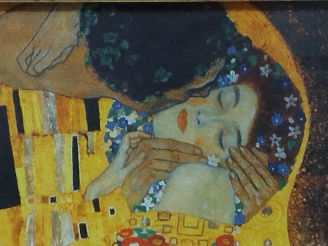 クリムト 接吻 絵画 金縁 イタリア製 インテリア