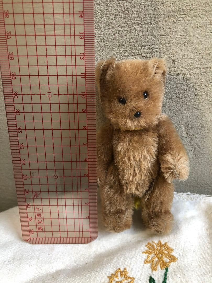 小さなテディベア 黄リボン アンティーク テディ