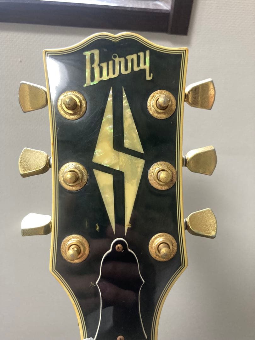 Burny ブラックレスポールカスタム　イナズマインレイ　ジャンク