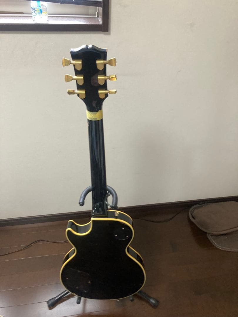 Burny ブラックレスポールカスタム　イナズマインレイ　ジャンク