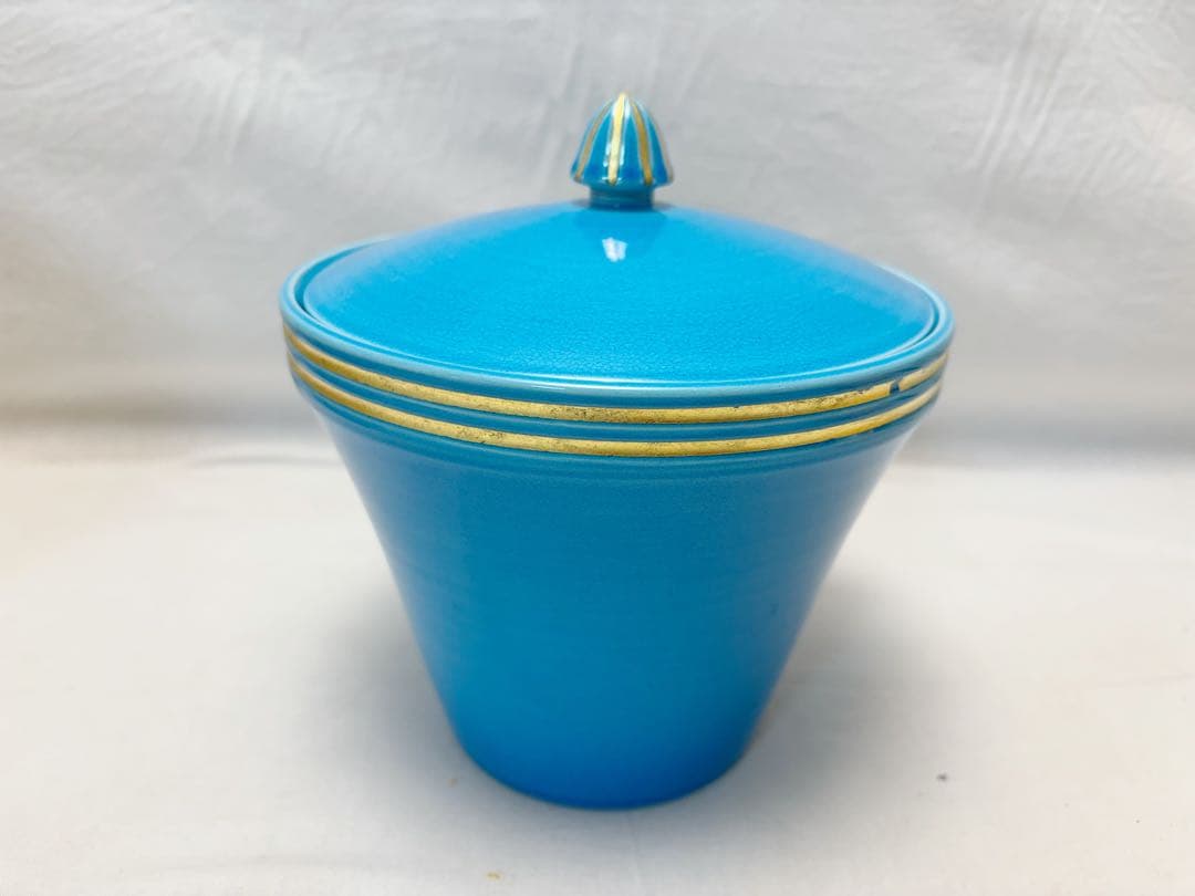 未使用 茶道具 御室窯 浅黄交趾 末広水指 水差し 陶印 共布 共箱