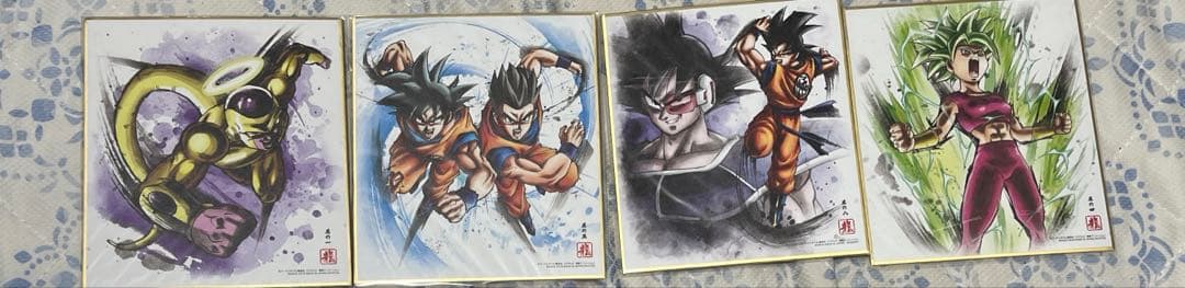 ドラゴンボール　色紙アート　レア金箔 悟空　悟飯　おまけ4枚