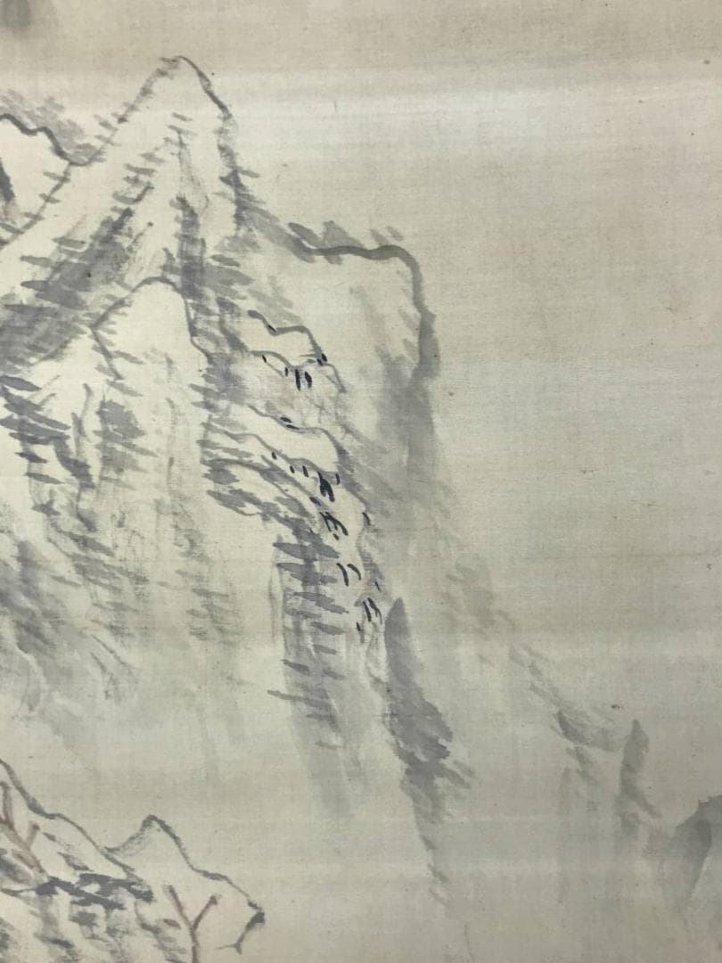 作者不詳/秋景山水画賛/山水図/掛軸/名家伝来AE-399