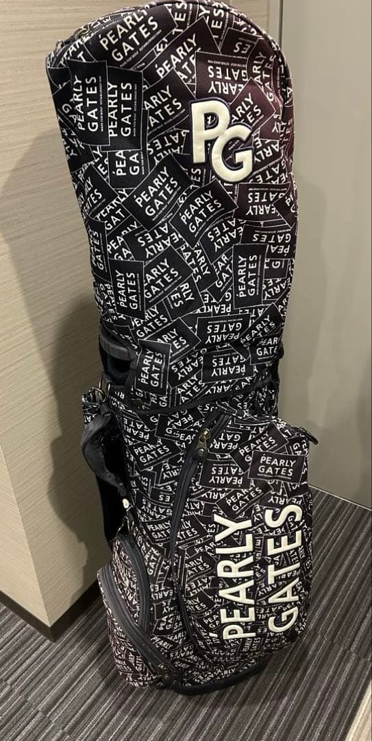 パーリーゲイツ☆自立-スタンド式キャディバッグ ☆紺×白ステッカー柄！