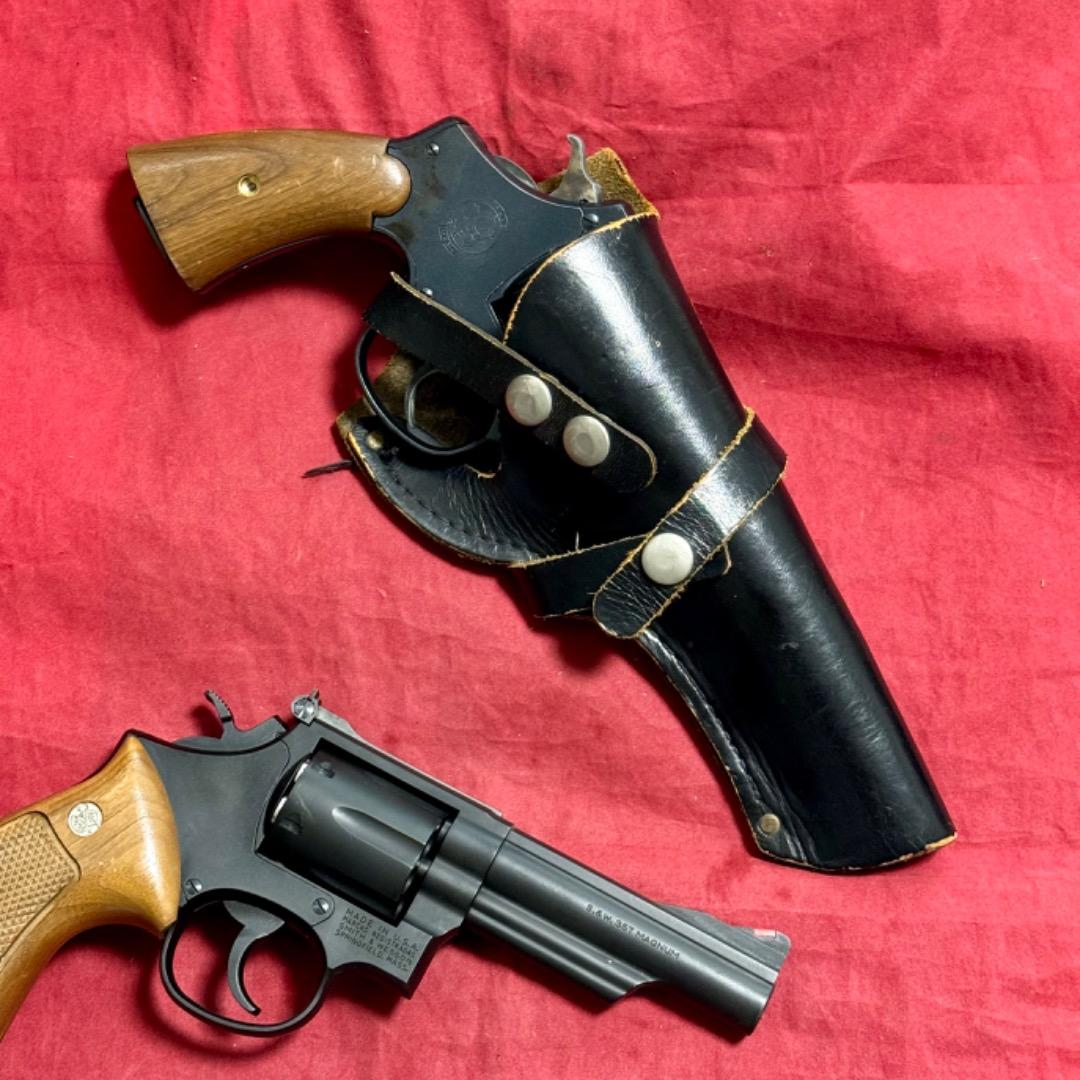 整備済 黒革製 大型リボルバー用 ヒップホルスター