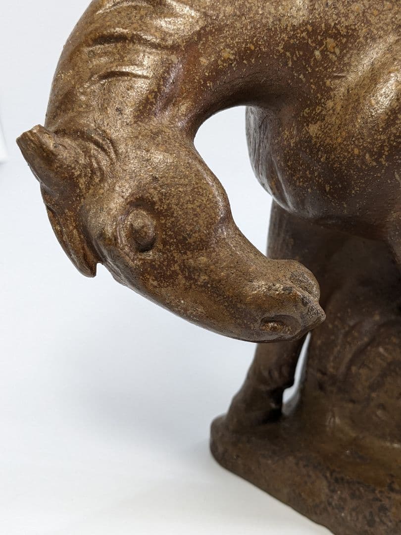 岡山県重要無形文化財 浦上善次 備前焼 午置物 干支 馬 工芸品 細工物 在銘