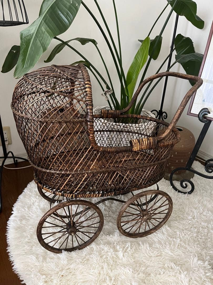 イギリスヴィンテージ 1940年 ドール乳母車 baby carriage 大