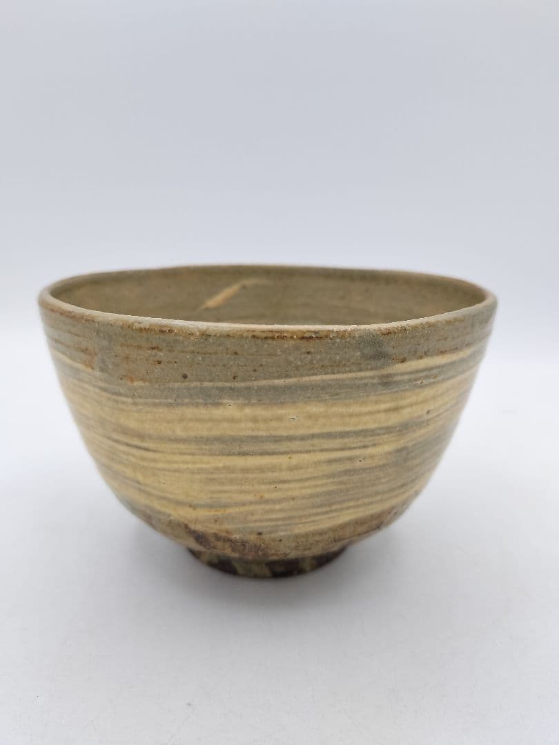 c860 数茶碗 刷毛目　青伊羅保 10客 中村与平 木箱 茶道具 古物