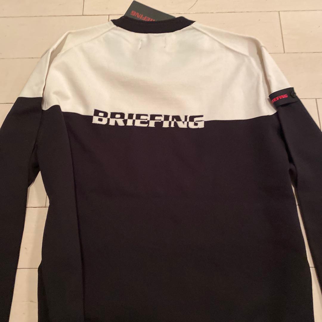 完売品BRIEFING 撥水クルーネックセーター ブラック/ホワイトサイズXL