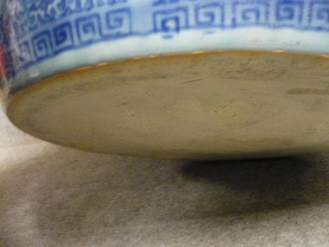 伊万里染付冊子に風景図火鉢 [B31582]