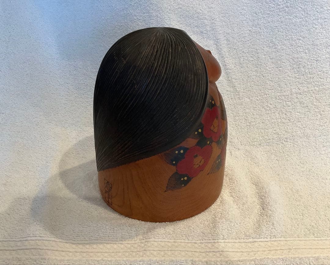 創作こけし　加藤作 1985年製　山椿