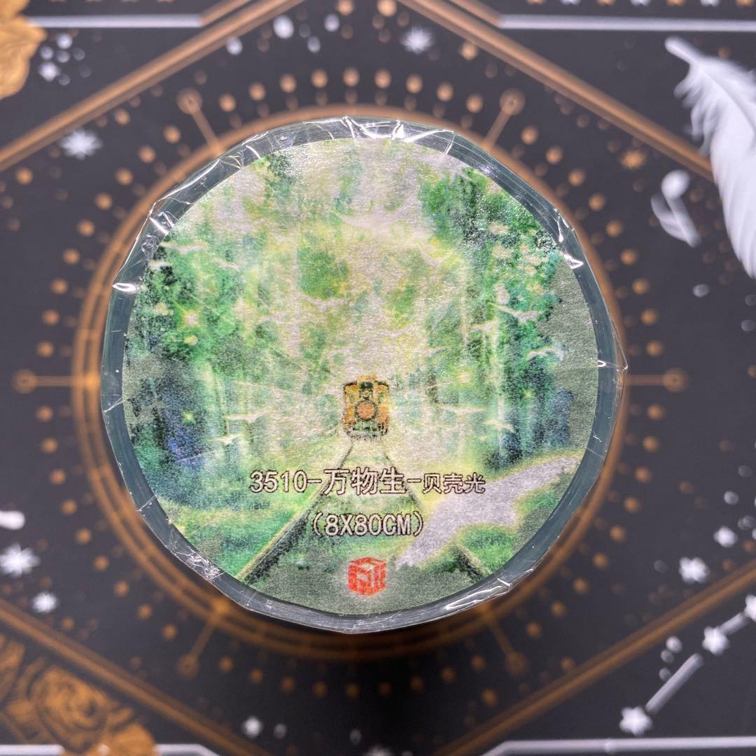 【8897】海外　マステ　2.4/4.8/巻貝殻光マスキングテープ森林　自然景色