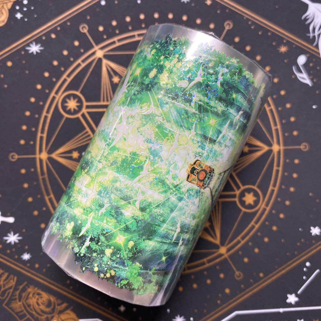 【8897】海外　マステ　2.4/4.8/巻貝殻光マスキングテープ森林　自然景色