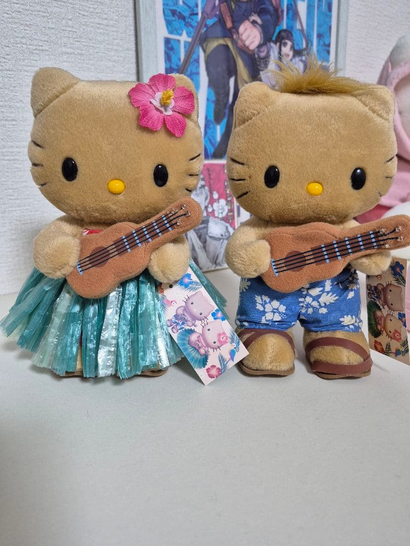 アロハハワイアン　ウクレレ日焼けキティ&ダニエル2体セット