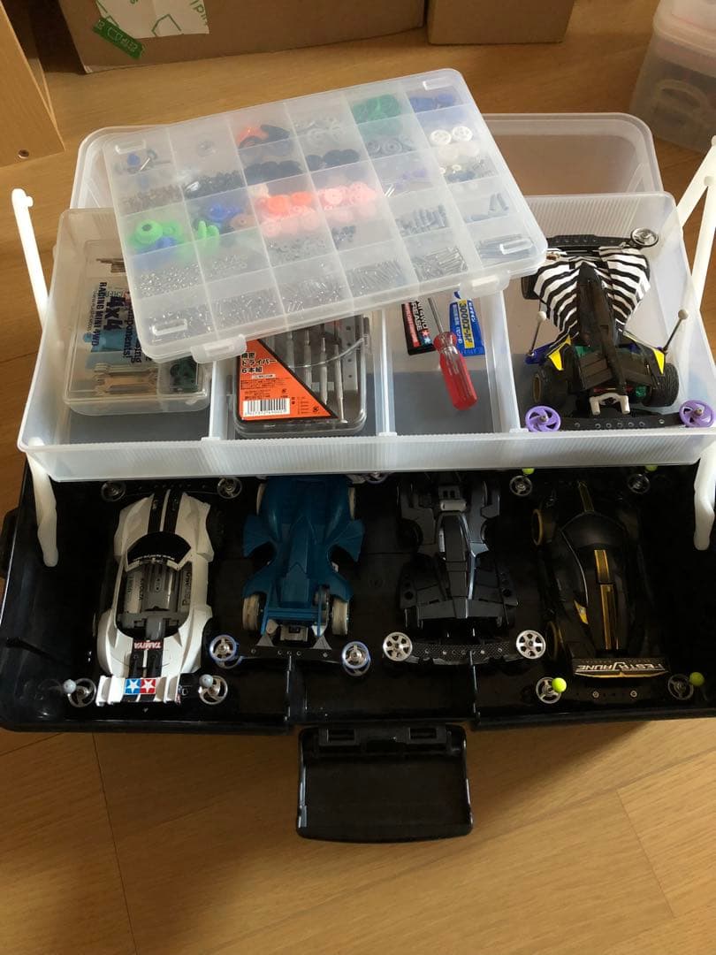 フホマノ　ミニ四駆 引退セット車両5台とパーツ・工具収納セット