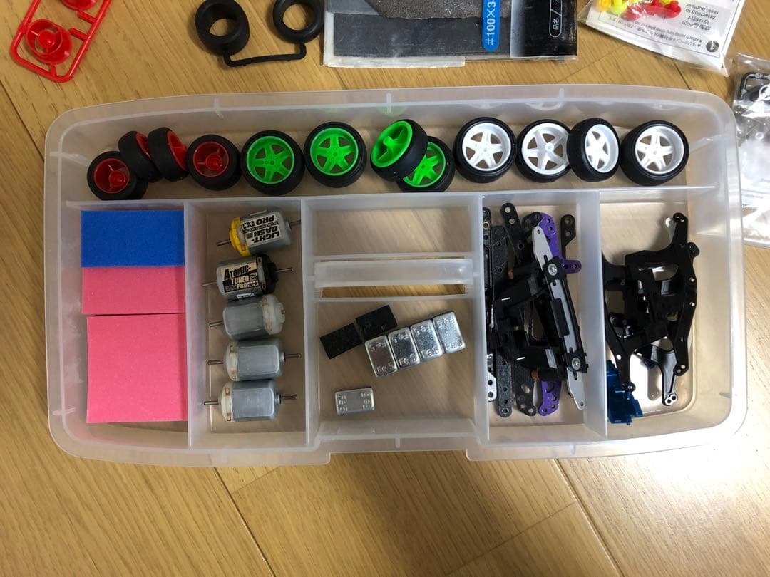 フホマノ　ミニ四駆 引退セット車両5台とパーツ・工具収納セット