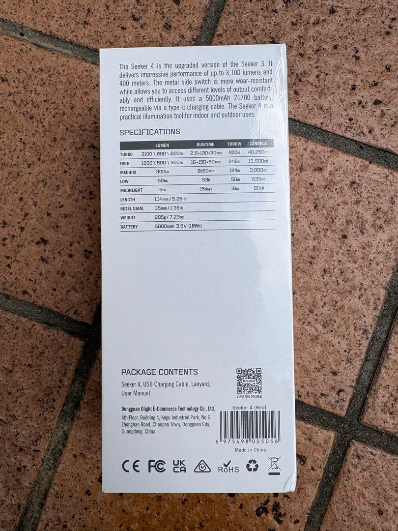 OLIGHT Seeker 4 TYPE-C3100ルーメン RED レッド