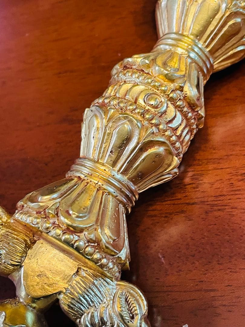 新品 未使用 法具 24金張 三鈷杵 ヴァジュラ 特大 サイズ約23㎝