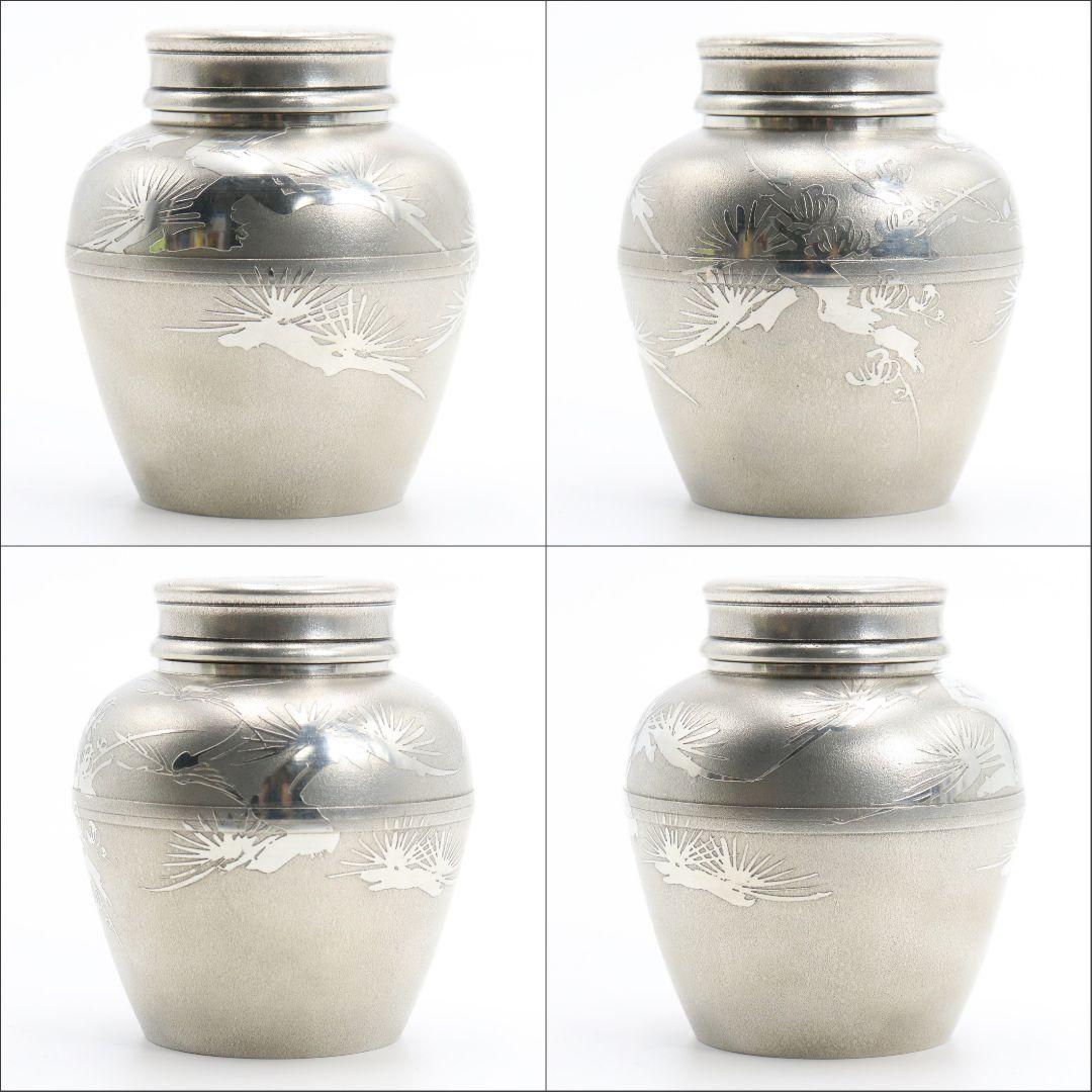 岩切美巧堂造 茶壷 茶心壷 薩摩錫器 煎茶道具 約388g　M256　BC23