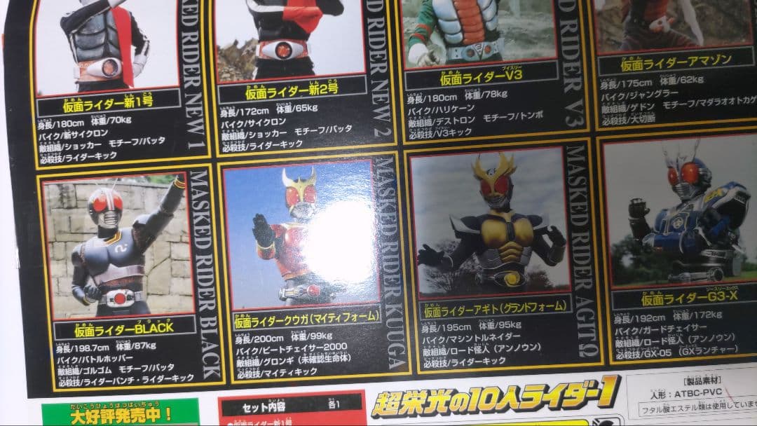 超栄光の10人ライダー1 と新栄光の10ライダーの２セット