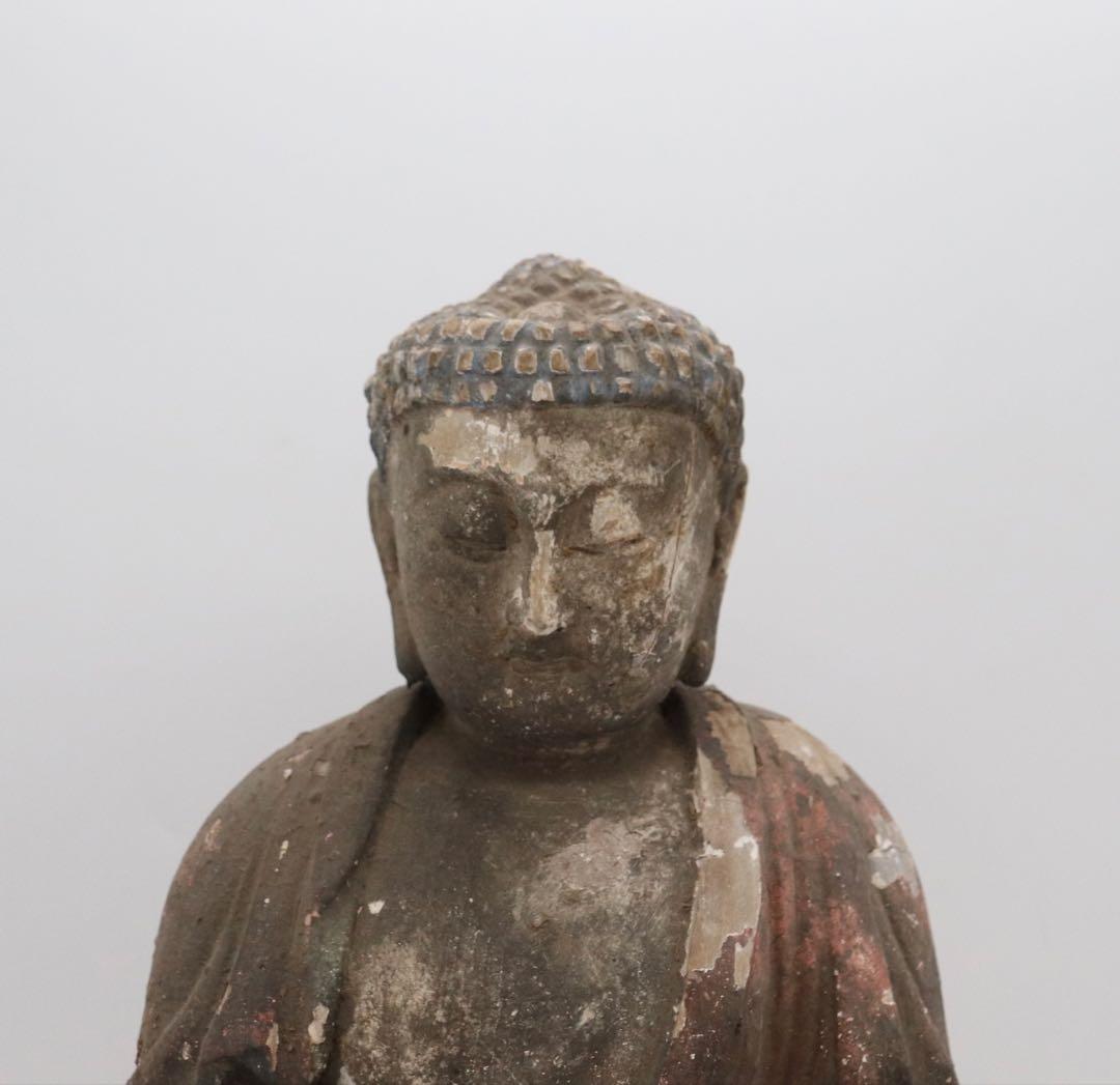 中国　明時代　木造仏像　如来　仏教美術　送料込み1227