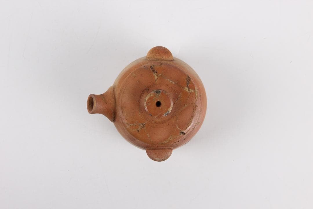 南山焼 柳仙造 朱泥焼締急須 宝瓶　手作り茶日本陶芸 煎茶道具 　EL11-18