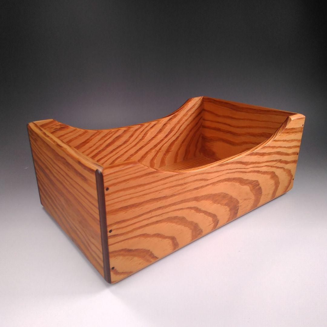 ア29 　木芸家　『田中重希』作　松材　莨盆　共箱　煙草道具　茶道具