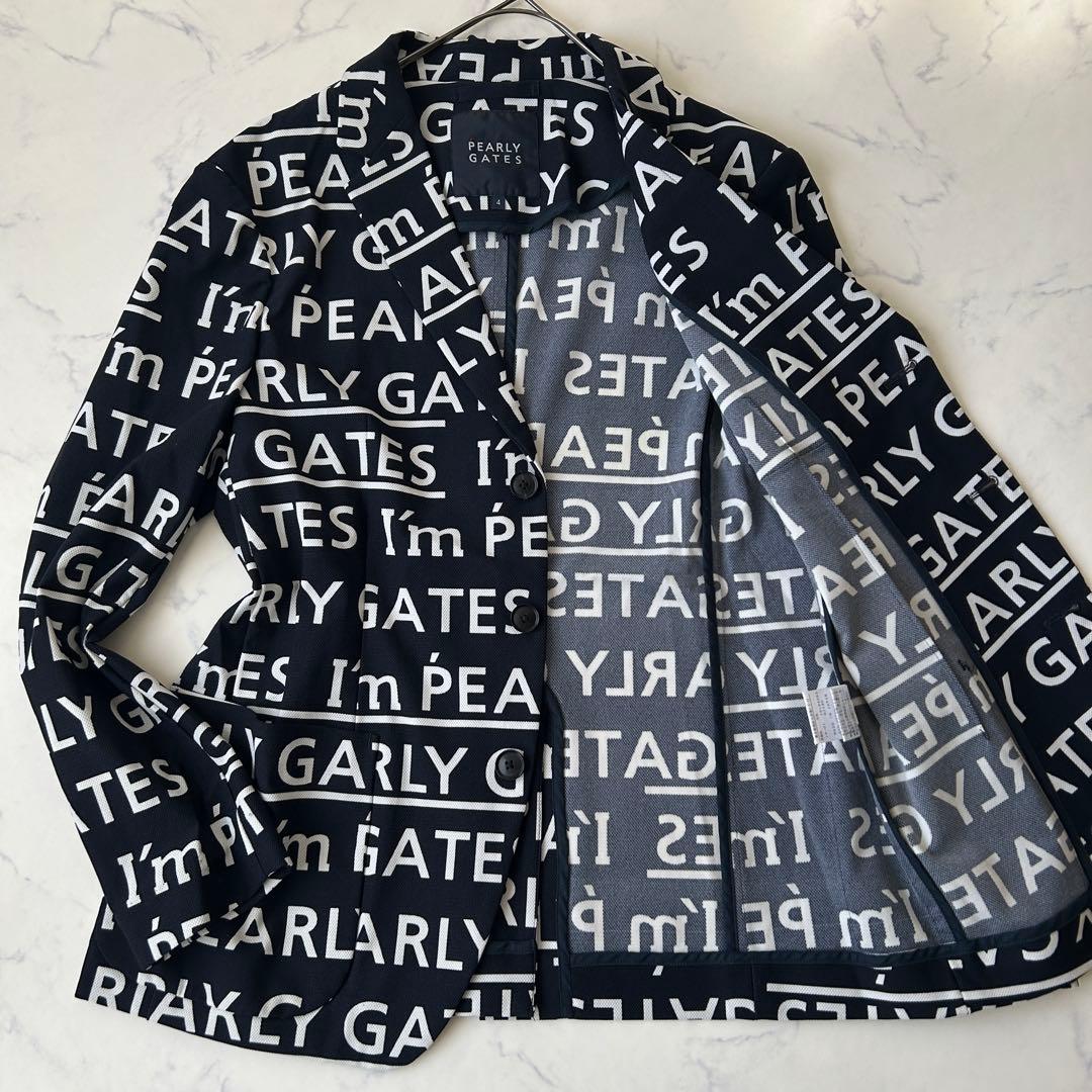極美品 パーリーゲイツ 近年モデル ジャケット ストレッチ 総柄 テーラード